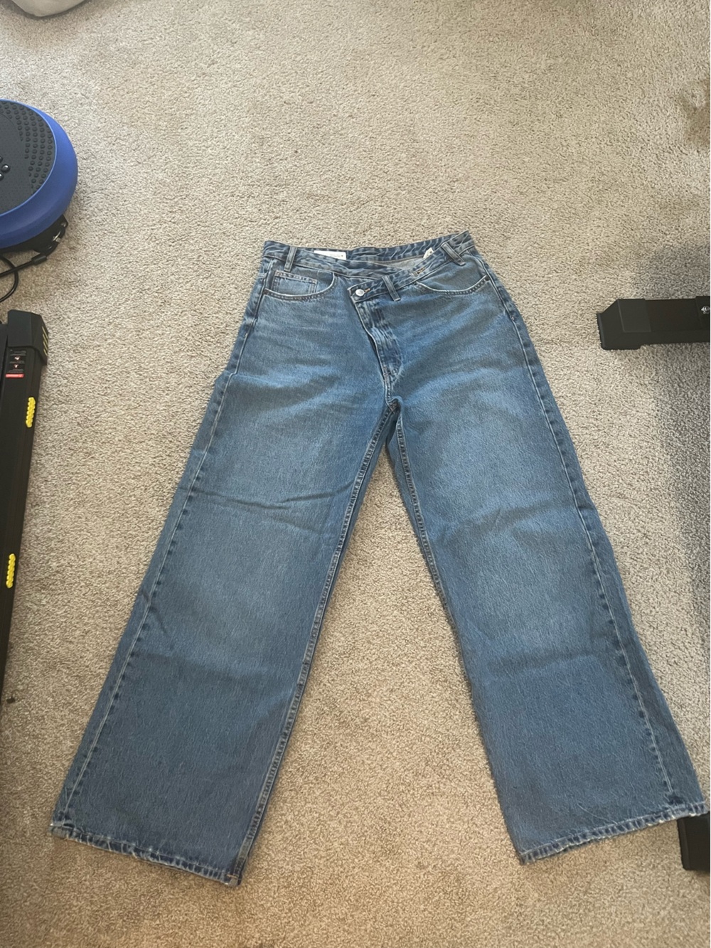 Zara Straight Leg Women Jeans - Medium Blue Denim